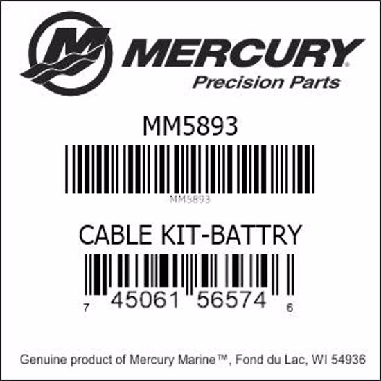 Bar codes for Mercury Marine part number MM5893