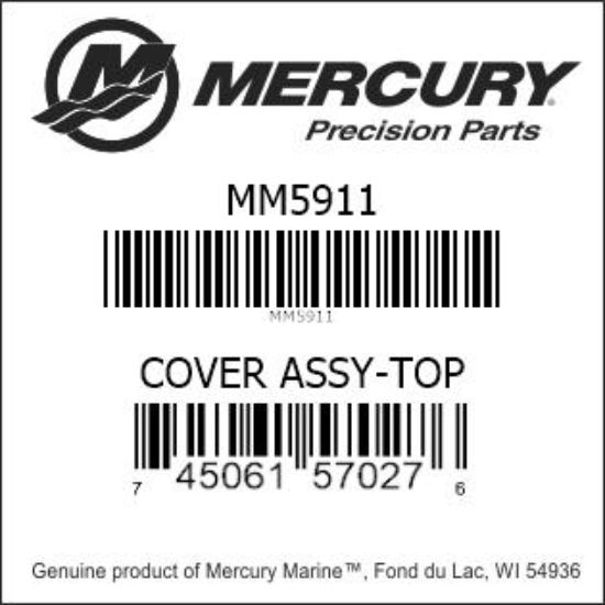 Bar codes for Mercury Marine part number MM5911