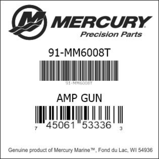 Bar codes for Mercury Marine part number 91-MM6008T