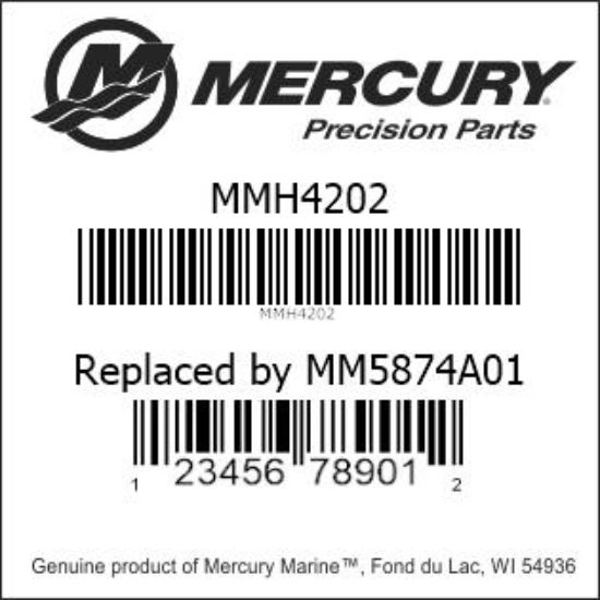 Bar codes for Mercury Marine part number MMH4202