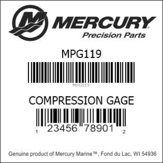 Bar codes for Mercury Marine part number MPG119