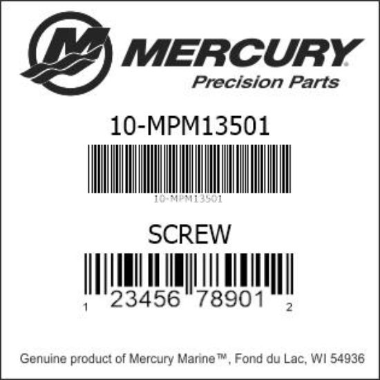Bar codes for Mercury Marine part number 10-MPM13501