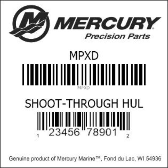 Bar codes for Mercury Marine part number MPXD