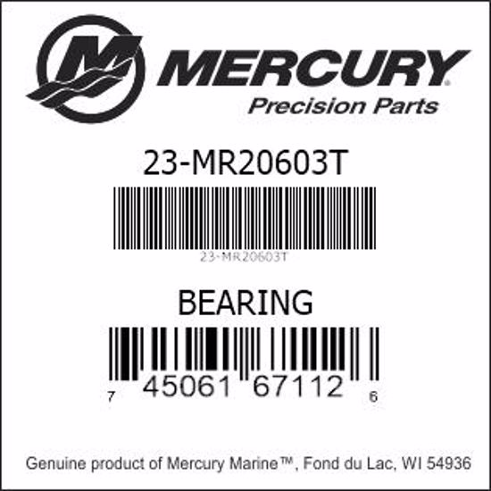 Bar codes for Mercury Marine part number 23-MR20603T