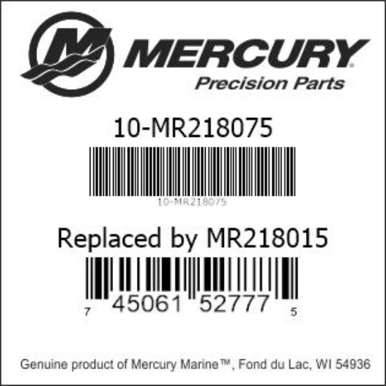 Bar codes for Mercury Marine part number 10-MR218075