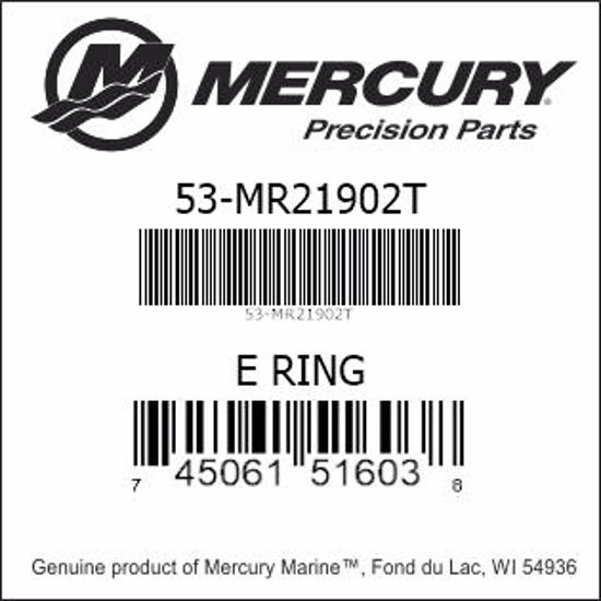 Bar codes for Mercury Marine part number 53-MR21902T