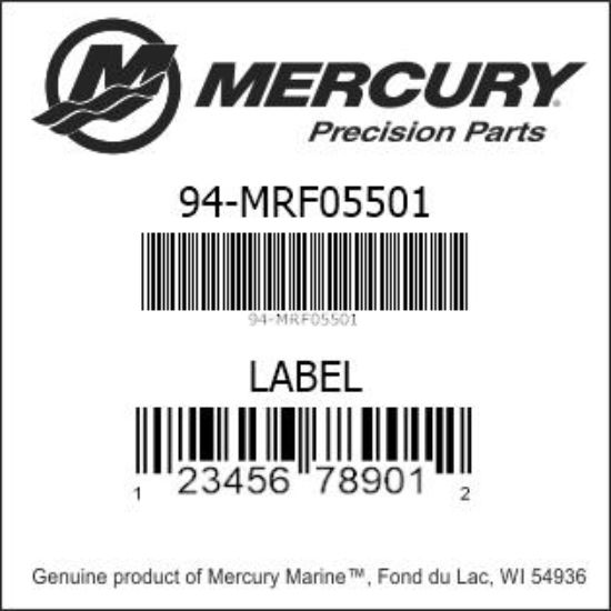 Bar codes for Mercury Marine part number 94-MRF05501