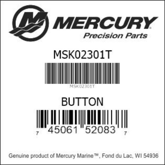 Bar codes for Mercury Marine part number MSK02301T