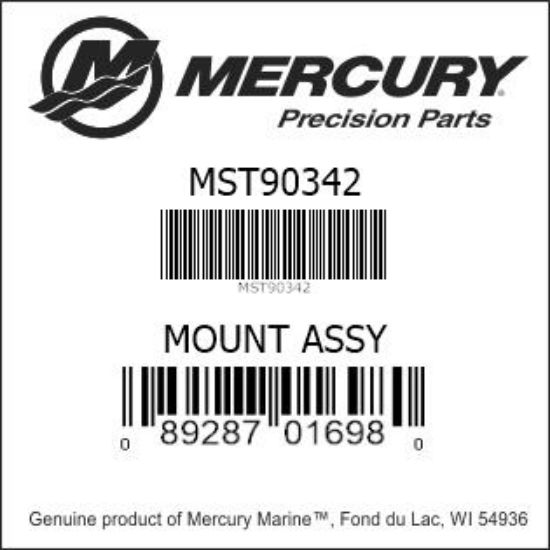 Bar codes for Mercury Marine part number MST90342