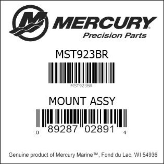 Bar codes for Mercury Marine part number MST923BR