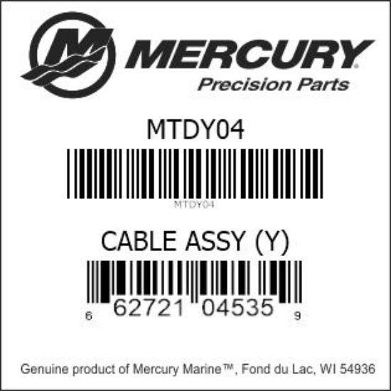 Bar codes for Mercury Marine part number MTDY04