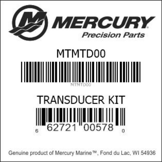 Bar codes for Mercury Marine part number MTMTD00