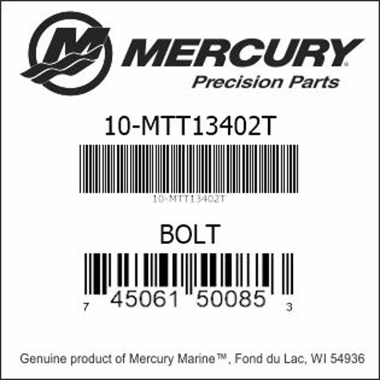 Bar codes for Mercury Marine part number 10-MTT13402T