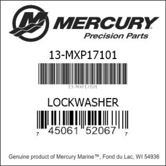 Bar codes for Mercury Marine part number 13-MXP17101