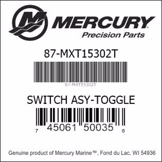 Bar codes for Mercury Marine part number 87-MXT15302T