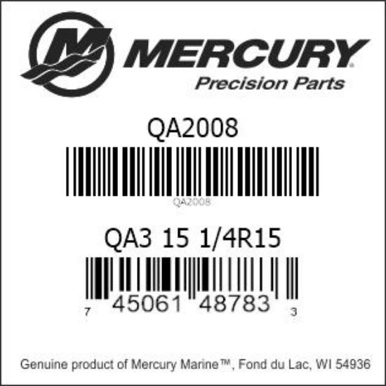 Bar codes for Mercury Marine part number QA2008