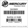 Bar codes for Mercury Marine part number QA2060X
