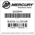 Bar codes for Mercury Marine part number QA2064X