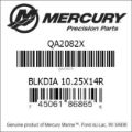Bar codes for Mercury Marine part number QA2082X