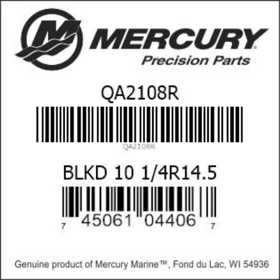 Bar codes for Mercury Marine part number QA2108R