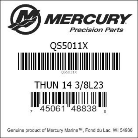 Bar codes for Mercury Marine part number QS5011X