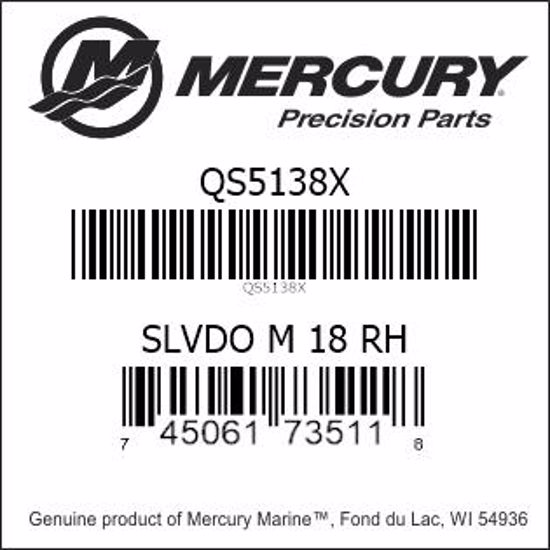 Bar codes for Mercury Marine part number QS5138X