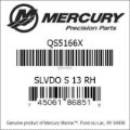 Bar codes for Mercury Marine part number QS5166X