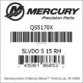 Bar codes for Mercury Marine part number QS5170X