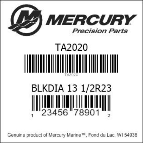 Bar codes for Mercury Marine part number TA2020