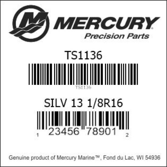 Bar codes for Mercury Marine part number TS1136