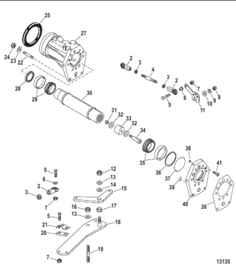 Mercury Mercruiser 847145T1 Tailstock Support and Lever Kit Universal Joint