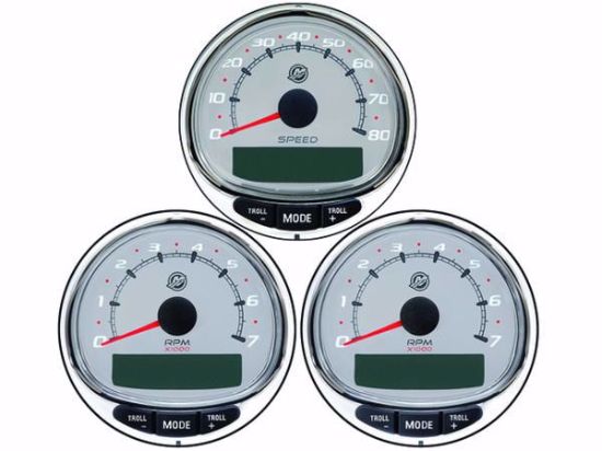 Picture of Mercury-Mercruiser 79-8M0185906 Tach 7K/Speedo 50 MPH Kit Gray Face