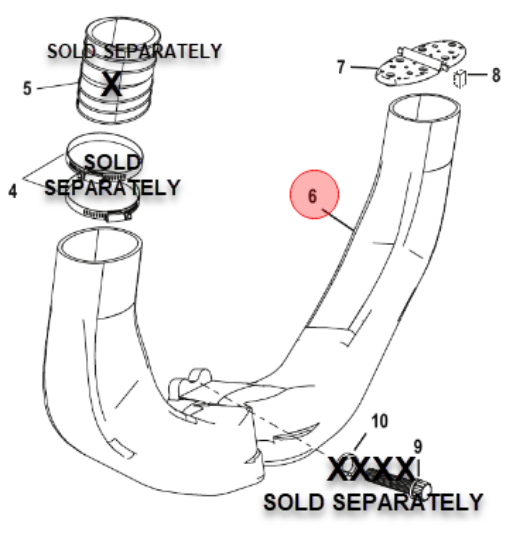 Mercury-Mercruiser 8M0115149 Exhaust Y-Pipe 4.5L 6.2L 383 MPI 350 MPI