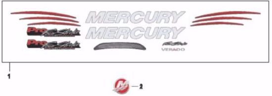 Picture of Mercury Outboard 37-8M0103041 Decal Set Mercury Verado Pro