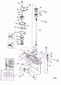 Show details for Mercury Outboard 1674-9760T44 Gear Housing Complete 40 HP L 20" Picture of Mercury Outboard 1674-9760T44 Gear Housing Complete 40 HP L 20"