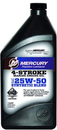 Picture of Mercury High Performance 4-Stroke Synthetic Blend Oil 25W50 (choose your size)