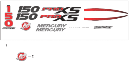 Picture of Mercury Outboard 37-8M0144448 Decal Set 150 ProXS