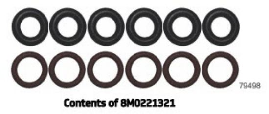 Picture of Mercury Outboard 25-8M0221321 Fuel Injector O-Ring Kit