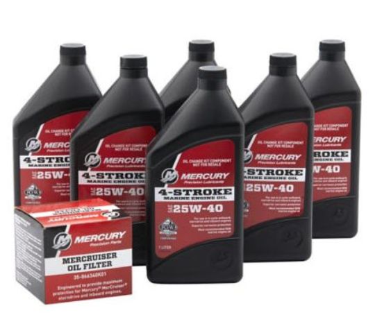 Picture of Mercury-Mercruiser 8M0182228 Oil Change Kit 25W40 GM V6 & V8